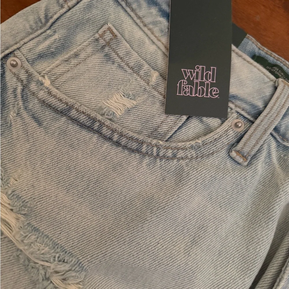 Wild Fable Women's Light Blue Distressed Denim Shorts - Picture 4 of 7
